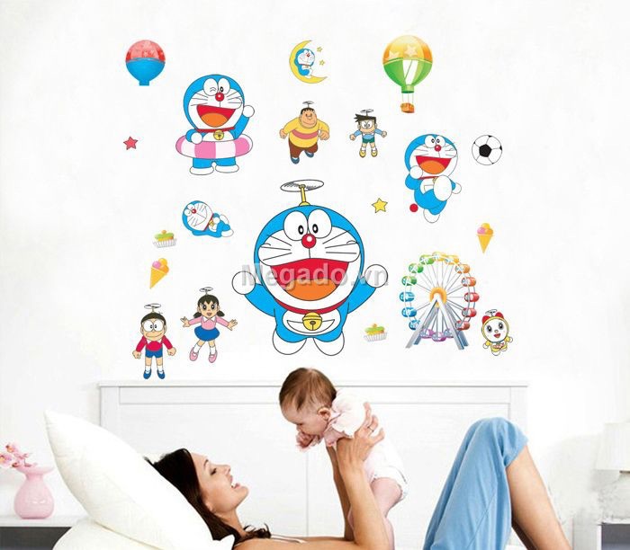 Decal tranh dán tường đôremon