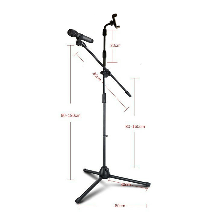 Chân đế micro đứng có kẹp điện thoại IP - 205 Và MS - 017