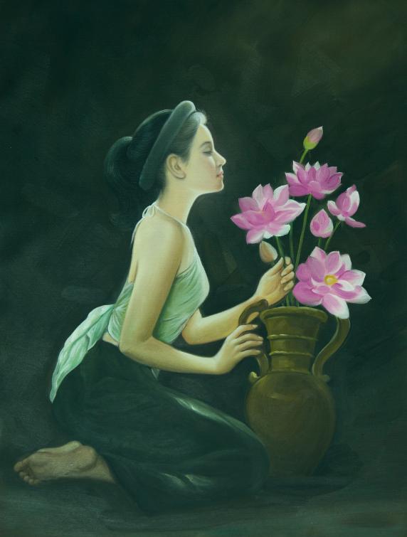 Bức tranh in sơn dầu thiếu nữ bên hoa sen sẽ khiến bạn say đắm trước vẻ đẹp tinh tế và đầy nét quyến rũ của nữ nhân Việt. Hãy cùng tìm hiểu những điều gì đằng sau những đường nét tinh tế trong các tác phẩm này để có được cái nhìn rõ nét hơn về vẻ đẹp của đất nước Việt Nam.
