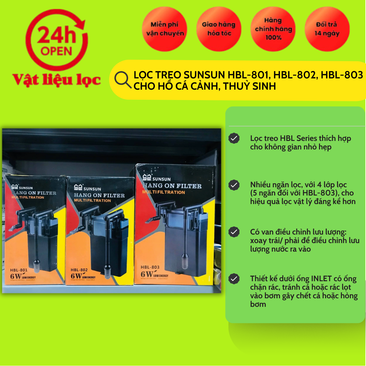 Lọc Thác Treo Sunsun Hbl -802-803