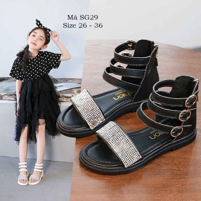 Sandal bé gái - Dép quai hậu học sinh điệu đà và duyên dáng SG29 quai mềm chắc chắn full size 3 - 12 tuổi