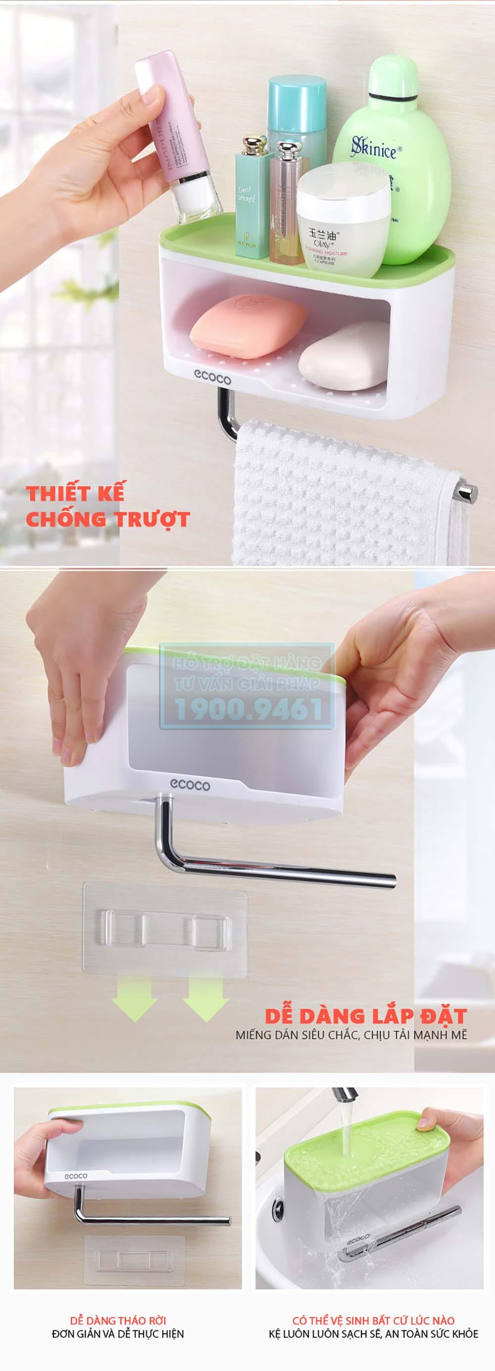 Kệ để xà phòng rửa tay nhà tắm ECOCO 9339