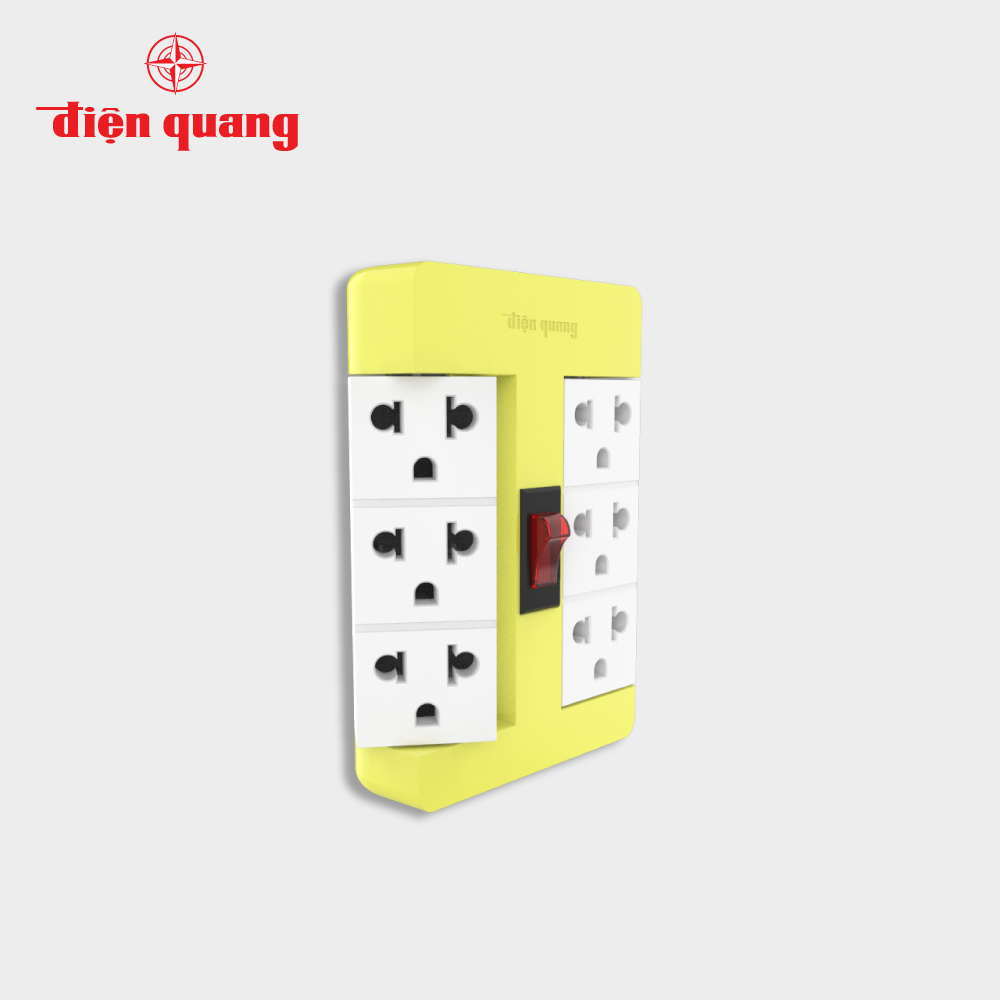 BÁO GIÁ Ổ CẮM ECO ĐQ ESK 5BR 6ECO (6 LỖ, DÂY DÀI 5M) | Shopee Lazada Sendo Tiki mới nhất 60 Ổ cắm xoay 90º Điện Quang ĐQ ESK RT 63YW (6 lỗ 3 chấu, màu vàng trắng)