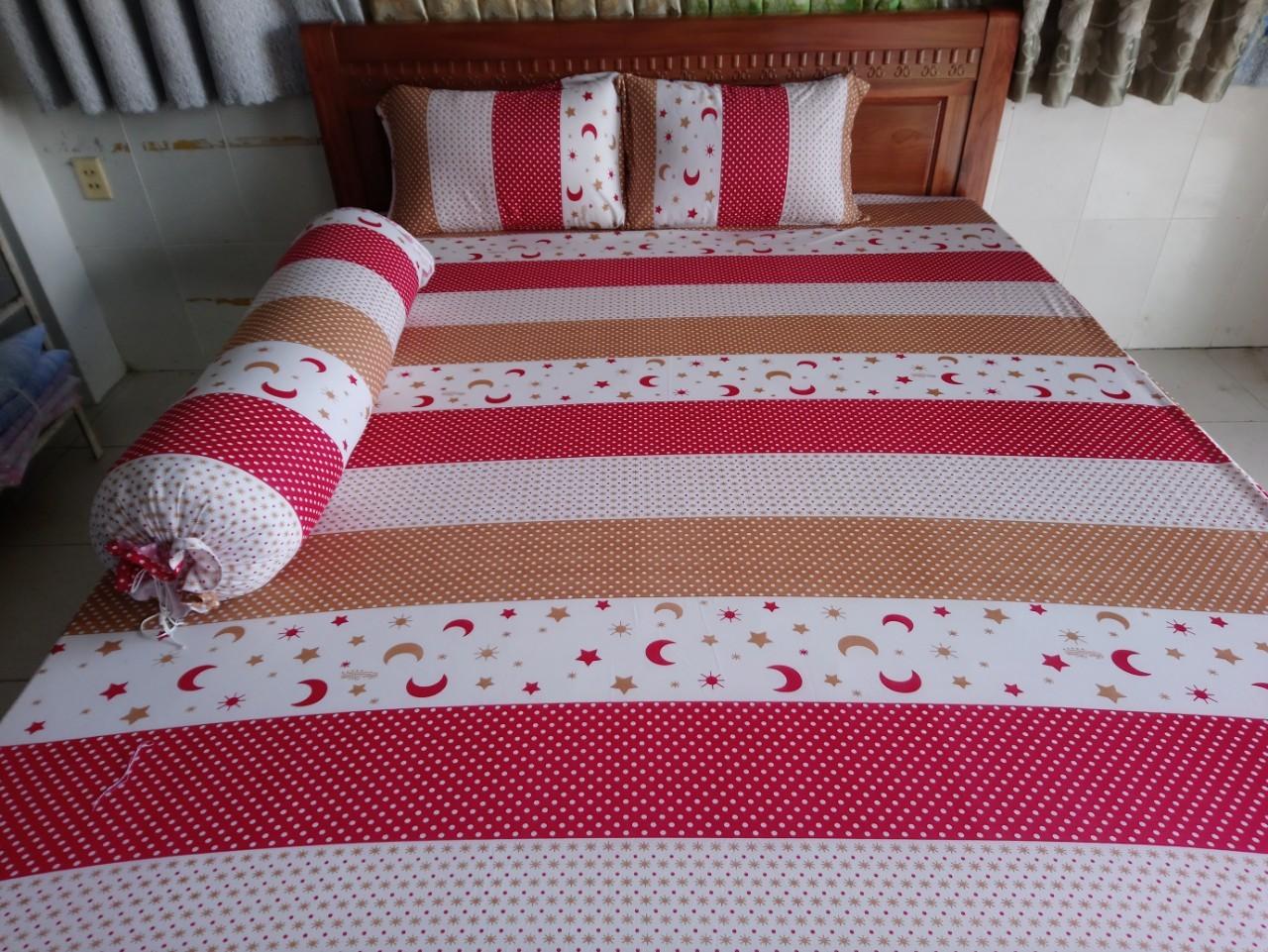 Bộ dra thun lạnh hàn quốc 1m6 x 2m ( gồm 1 ga + 3 áo gối)