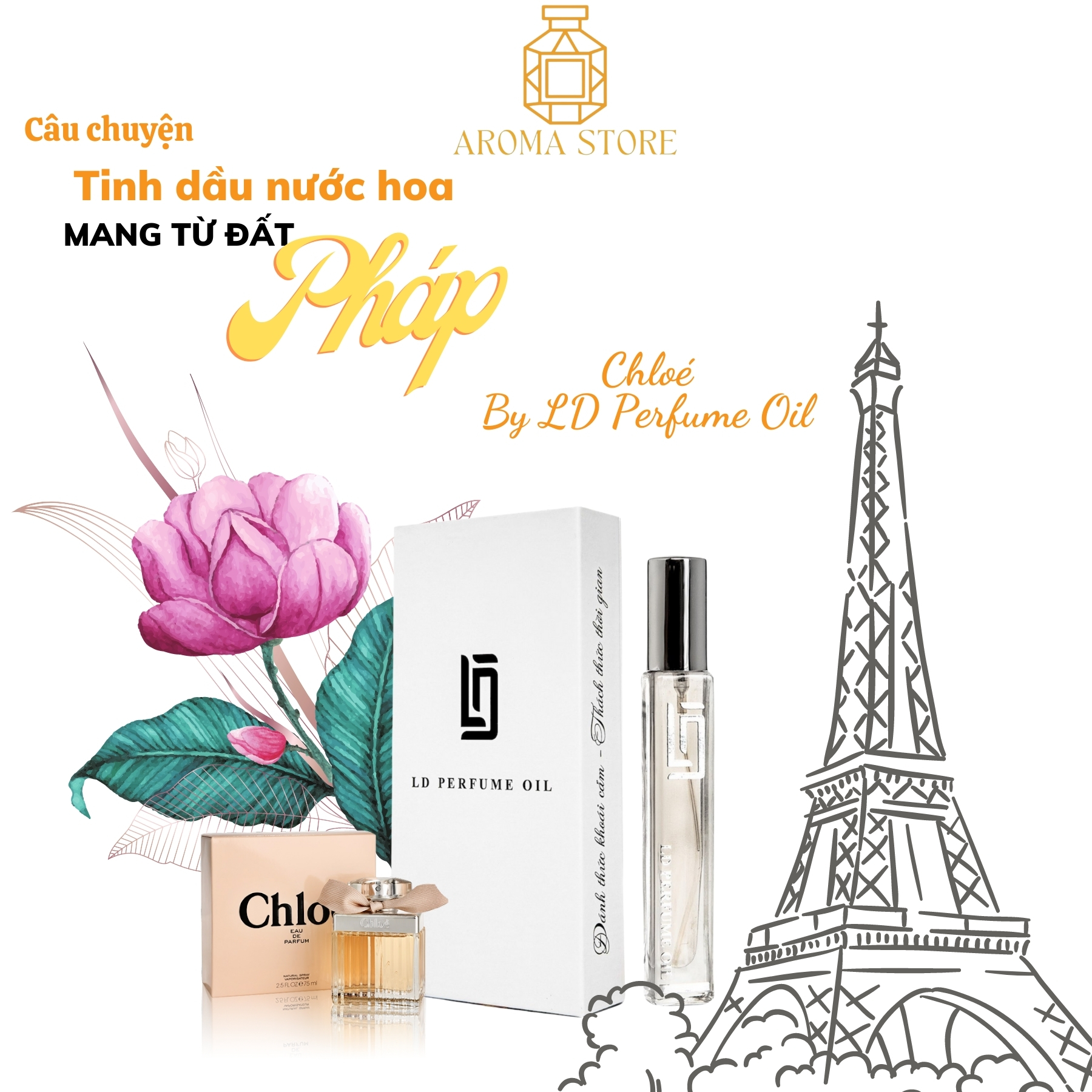 Tinh Dầu Nước Hoa Pháp LD PERFUME OIL CHLOÉ 12ml