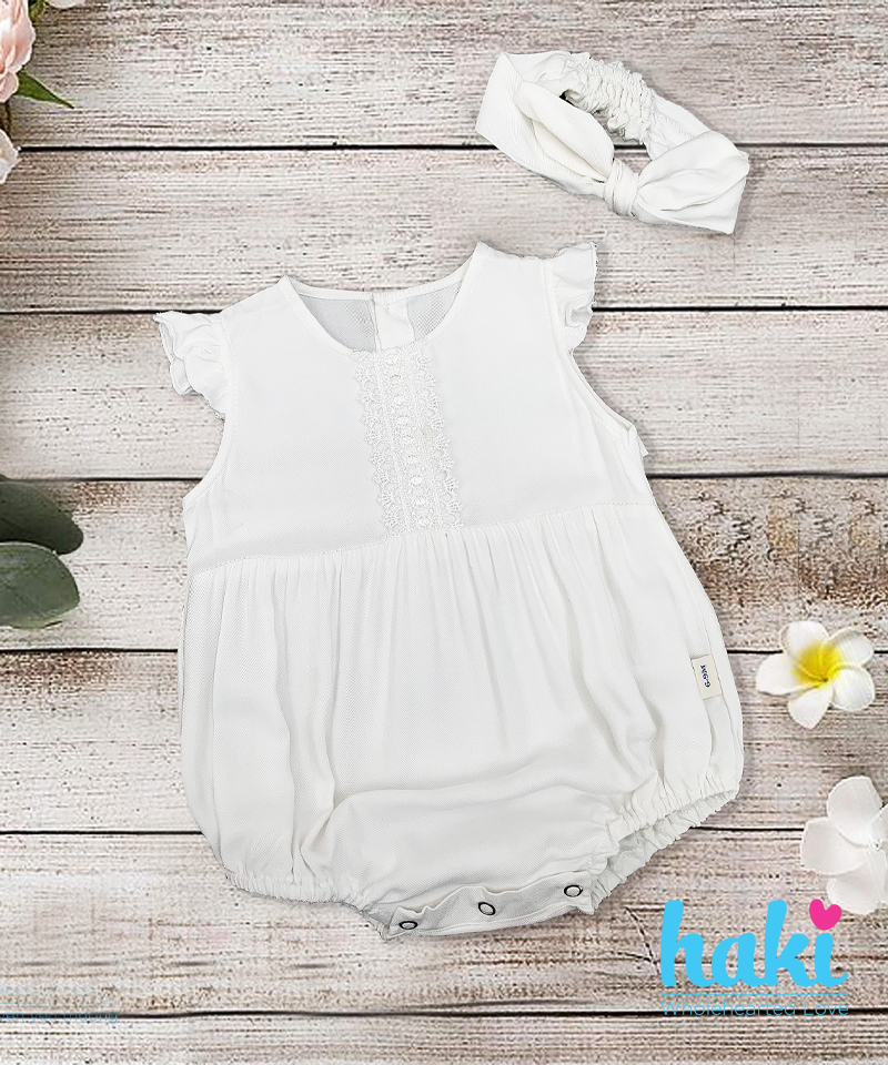 Body cho bé vải thô lanh cao cấp mát lạnh mềm mịn - body suit cho trẻ sơ sinh - đồ sơ sinh cho bé gái - áo liền quần cho trẻ sơ sinh , body cánh tiên cho bé từ 6 tháng đến 2 tuổi (6- 13kg) Haki HK505
