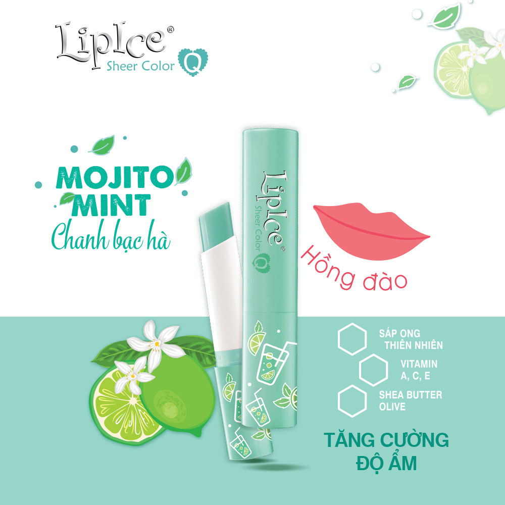Son dưỡng Lipice Sheer Color Q Mojito Mint 2.4g (Hồng đào)