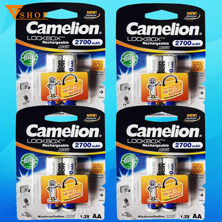 Combo 4 vỉ Pin sạc AA Camelion 2700mah (1 vỉ 2 viên)