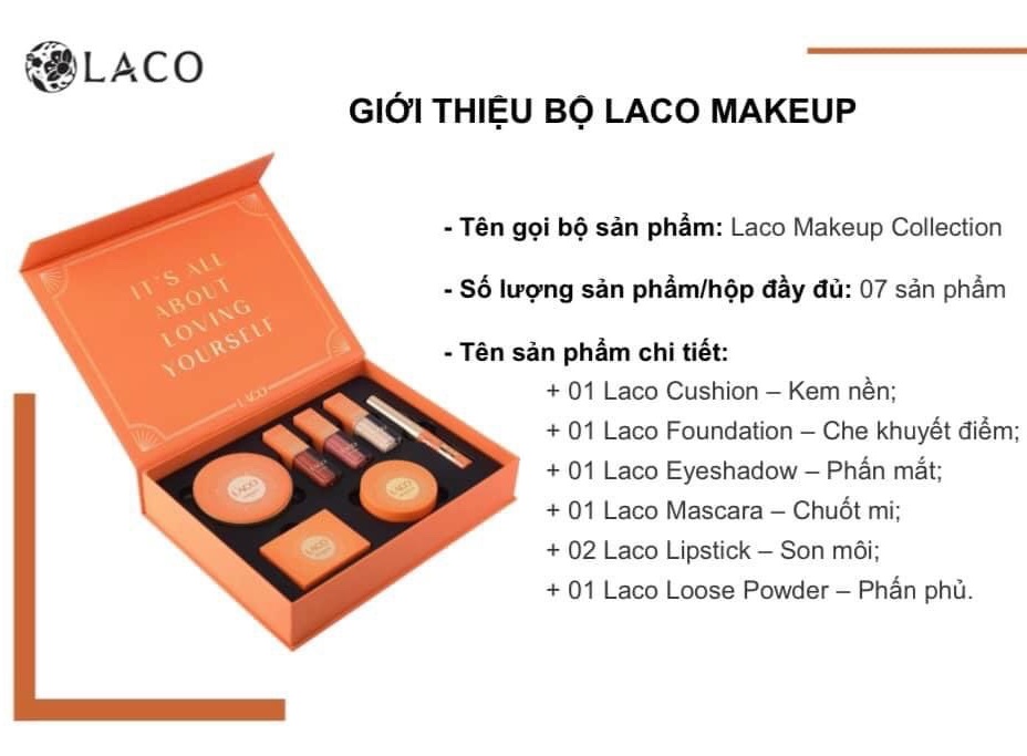 Set trang điểm laco make up colection 7 món [Chính hãng MAKEUP COLLECTION]