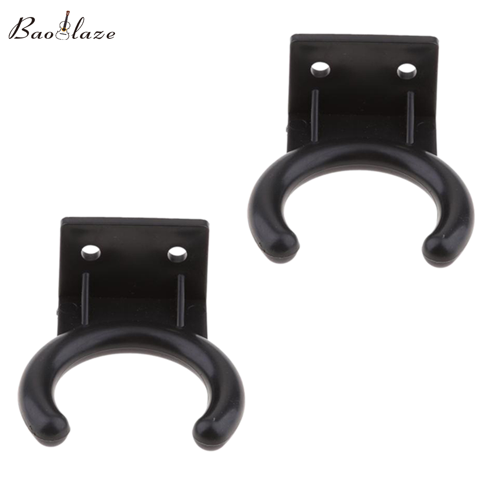 Baoblaze 2pcs Universal Wired Microphone Hook Holders Wall Stands Hanger