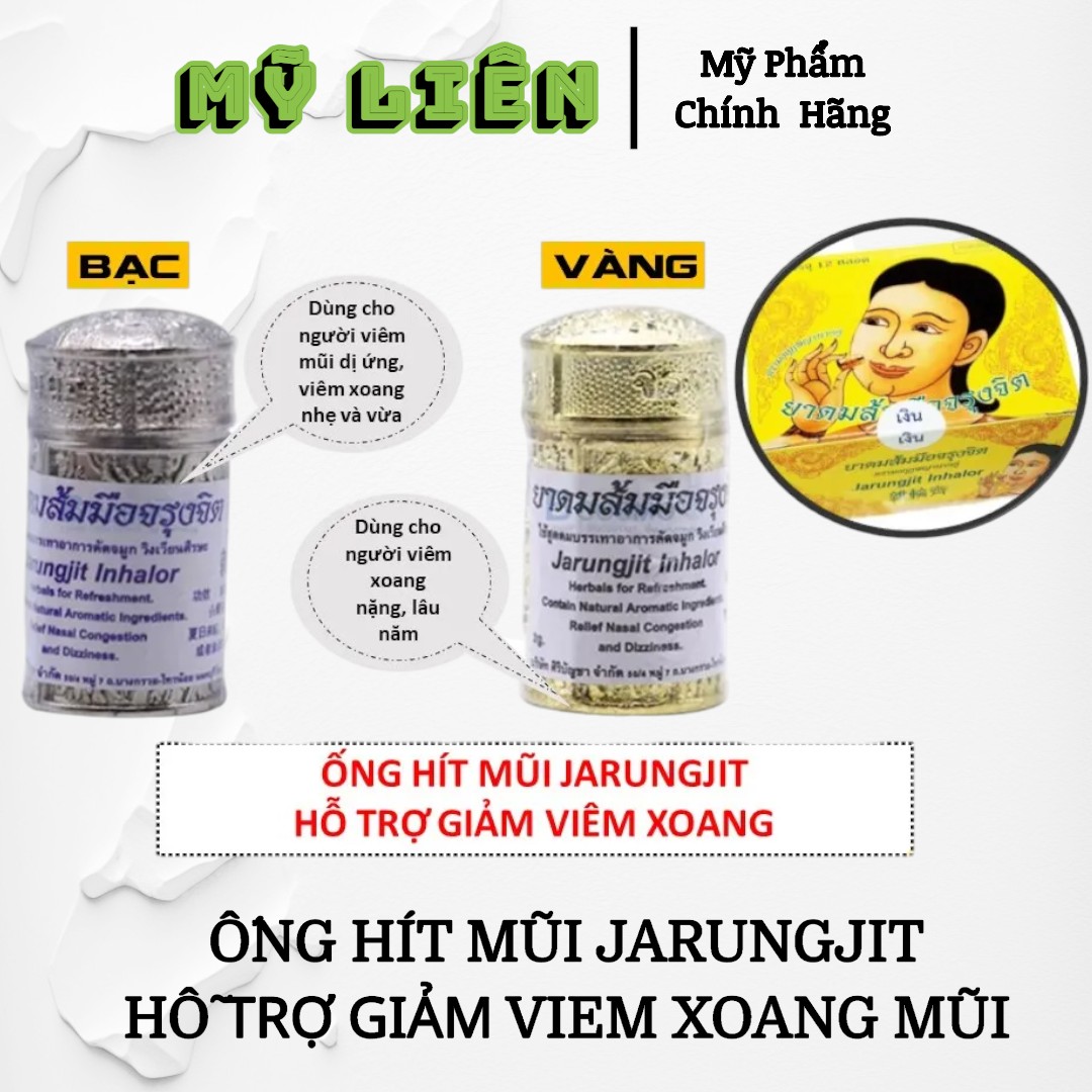 NỘI ĐỊA THÁI - ỐNG HÍT MŨI JARUNGJIT HỖ TRỢ GIẢM VIM XOANG - 2 Màu (Bạc/Vàng)