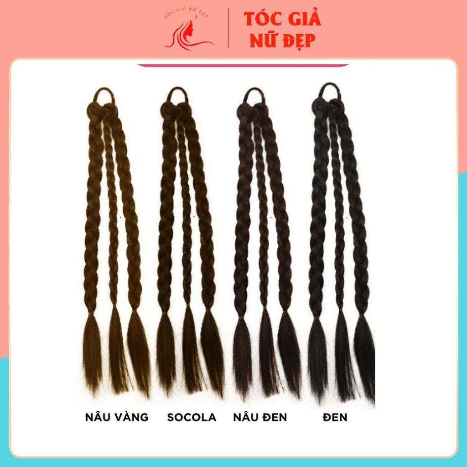 Tóc giả dây cột tóc thắt rít , gồm 3 bện nhỏ