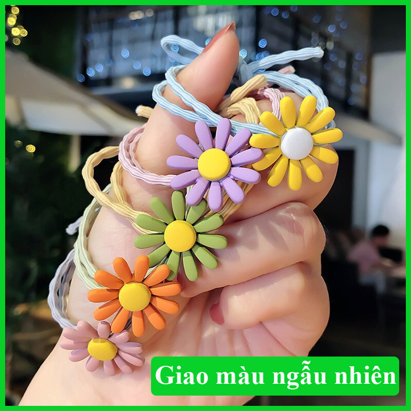[HCM]Dây cột tóc dây buộc tóc hoa cúc họa mi nhiều màu siêu bền