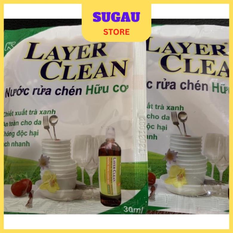 Tặng dùng thử 1 gói nước rửa chén bát layer clean