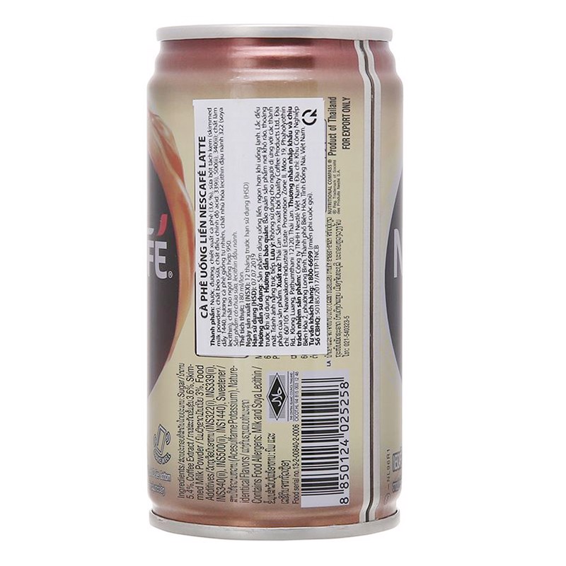 Cà Phê Uống Liền Nestlé Nescafé Latte (180 Ml) - Combo 1 Thùng 30 Lon
