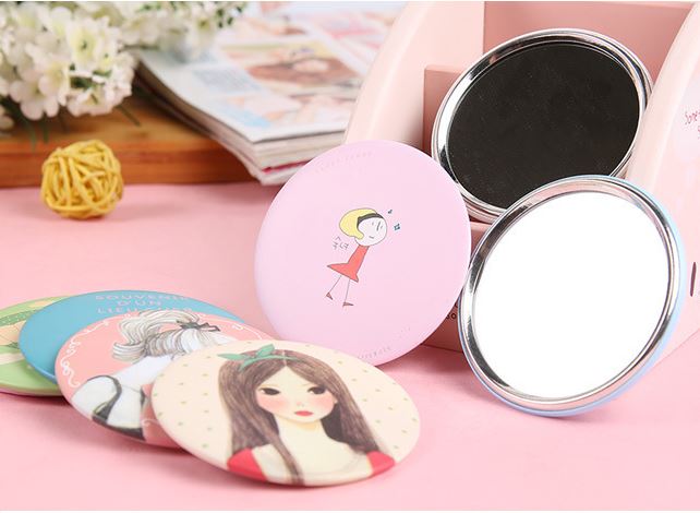 Gương trang điểm bỏ túi loại mini, gương cầm tay nhỏ xinh xinh