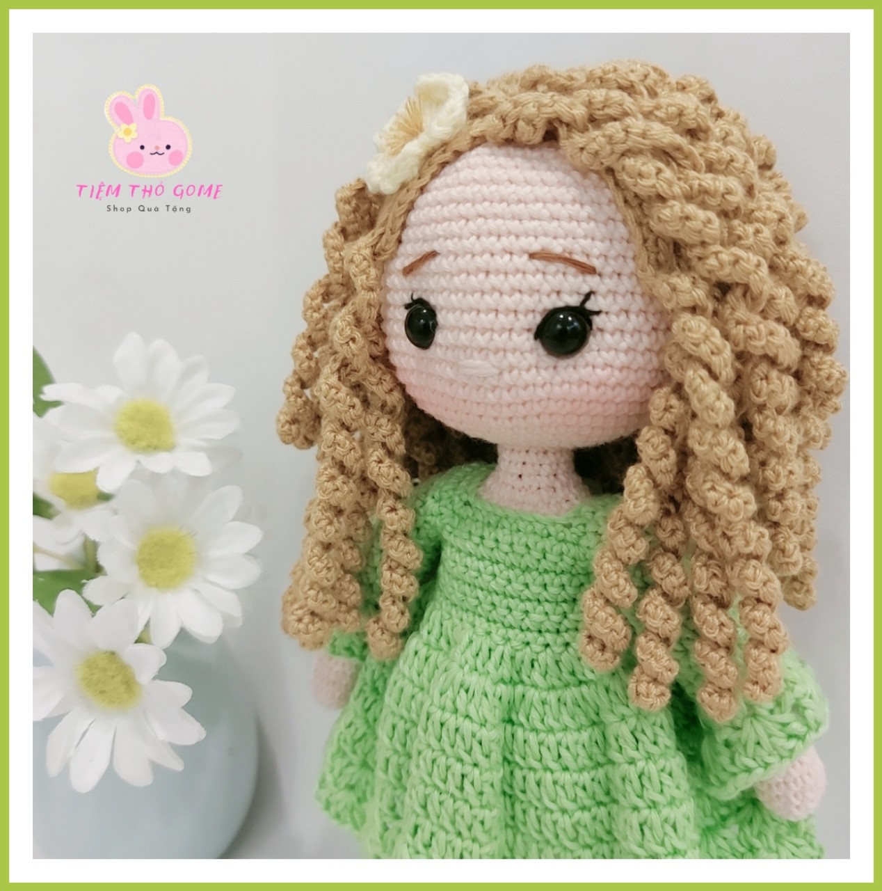 Búp bê len móc handmade - búp bê Rosaline 21 ( tạm hết hàng )