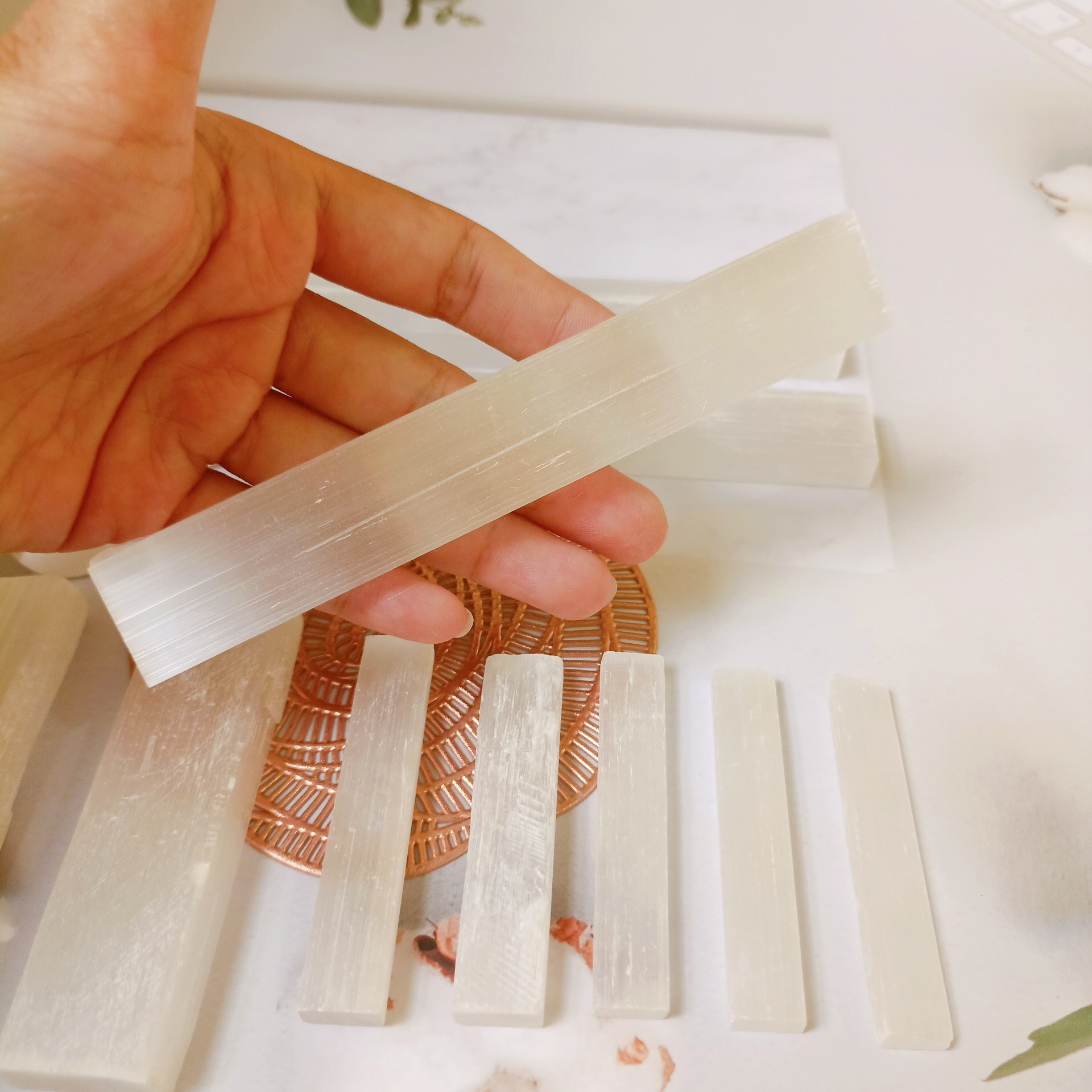 Thanh Selenite đá thanh tẩy