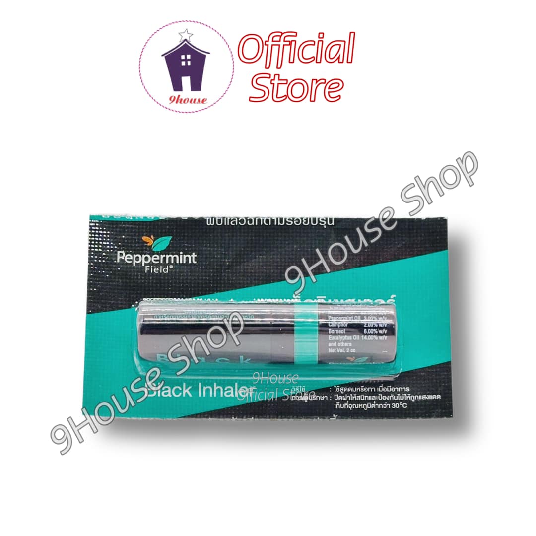 (Black) 01 Ống hít ĐEN 2 Đầu Black Inhaler Peppermint Thái Lan