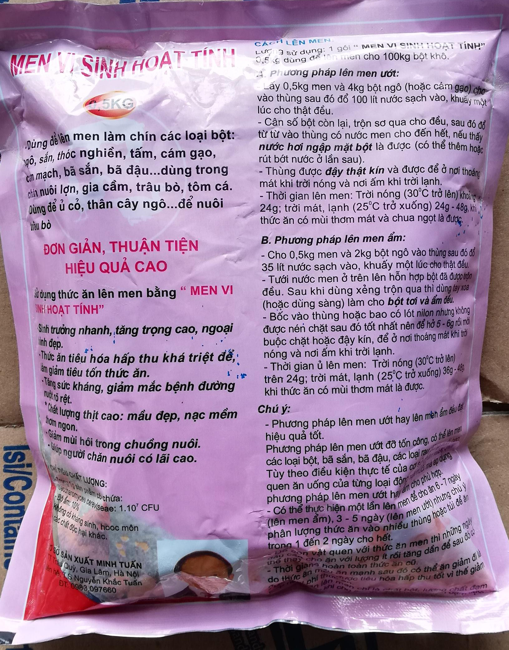 3 gói Men ủ vi sinh hoạt tính 500g