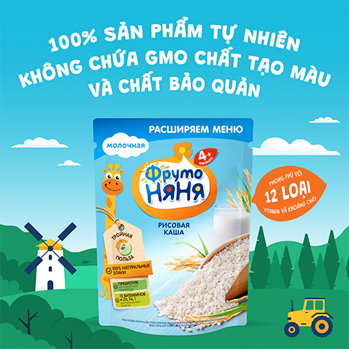 Bột ăn dặm Fruto Nga đủ vị cho bé từ 4m+