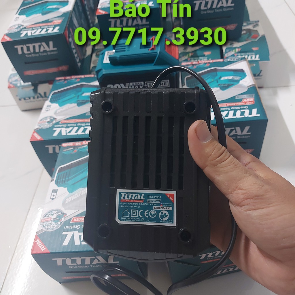 [HCM]ĐẾ SẠC 20V TOTAL TFCLI2001 [CHÍNH HÃNG] CỤC SẠC [PIN LITHIUM 20V/2AH/4AH TOTAL INGCO]