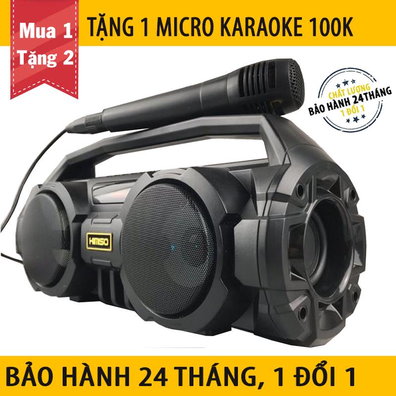 Loa bluetooth karaoke mini xách tay kimiso km-s1 hát karaoke loa bluetooth kimiso s1 & s2 cực ngầu âm cực chất tặng kèm micro có dây
