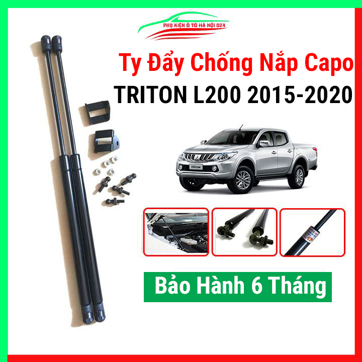 Bộ 2 ty thủy lực chống nắp capo Mitsubishi Triton L200 2015-2020, ben hơi đẩy capo ô tô có kèm phụ kiện