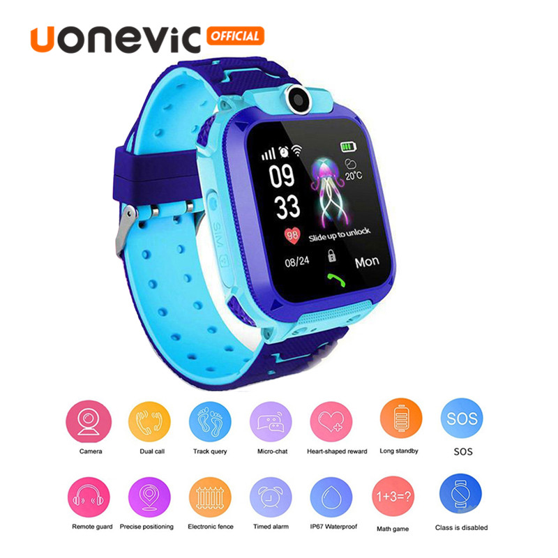 Đồng hồ thông minh Uonevic Q12 cho trẻ em chống nước màn hình 1.44 inch