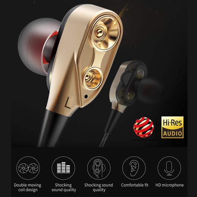Tai Nghe có dây âm thanh hifi jack 3.5 mic đàm thoại, tai nghe lõi kép nhét tai 4 loa mini, 4 sợi cuốn loa supper bass siêu trầm cực mạnh đa năng đi phượt dùng cho mọi điện thoại giá rẻ 15k