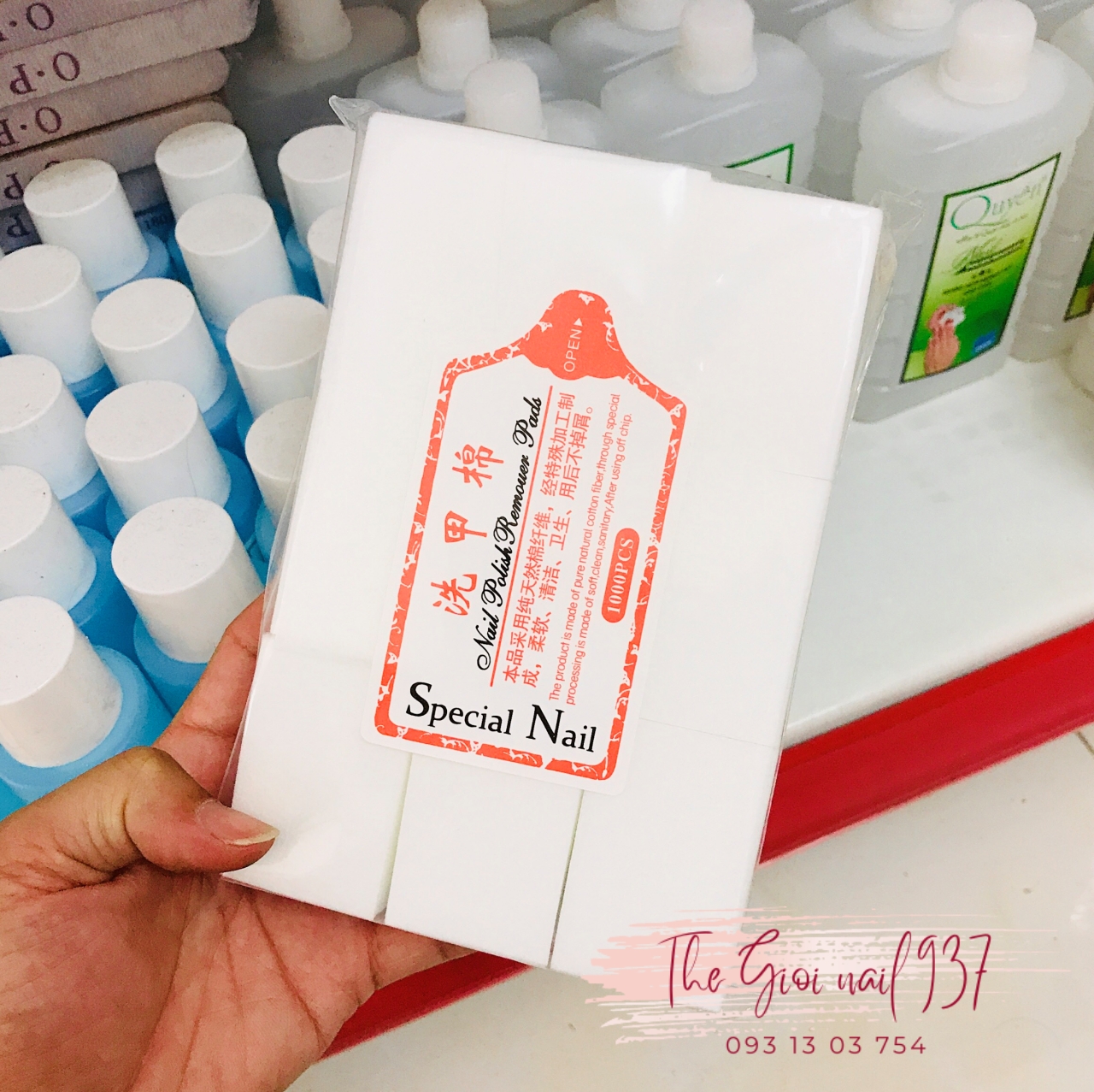 Combo lau gel móng - nước lau gel - giấy lau gel - bình đựng nước lau gel opi - tgn937