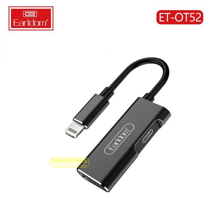 Jack Chuyển 2in1 Lightning Earldom OT52 (1 Cổng Lightning + 1 Cổng 3.5mm)