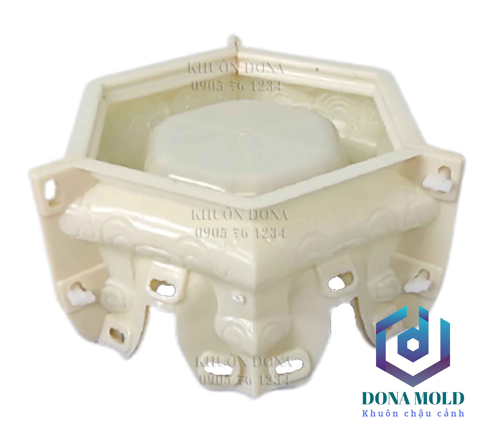 Khuôn đúc chân đôn quỳ dùng cho lục giác 30 - 35 thân bầu cao 18 cm. đôn rộng 20,5 cao 12 cm. nhựa abs cao cấp