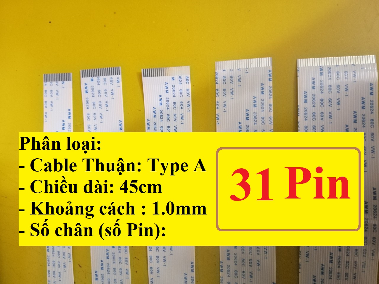 Cable FFC THUẬN (Type A) 1.0mm Dài 45cm