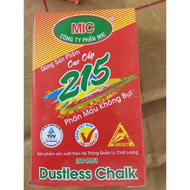 Phấn không bụi MIC 10 viên, hộp đựng phấn.