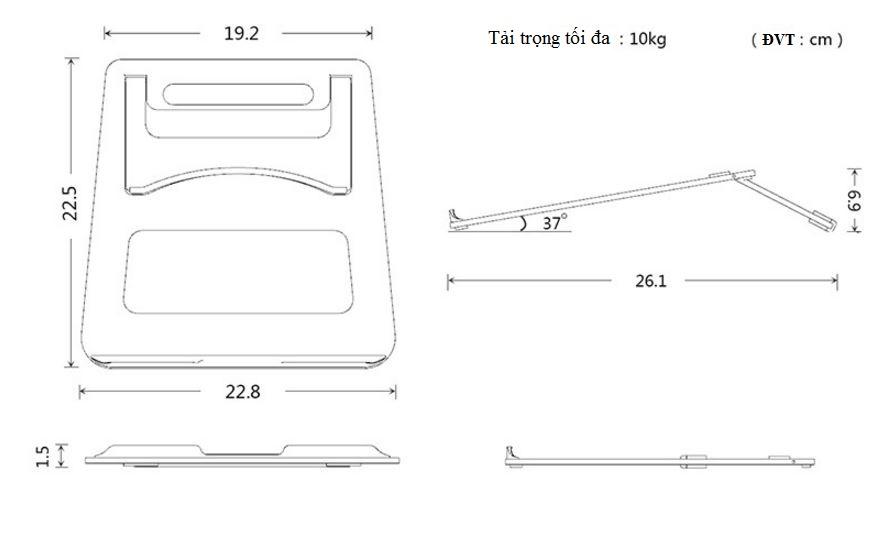 Đế nhôm cao cấp cho Macbook-laptop