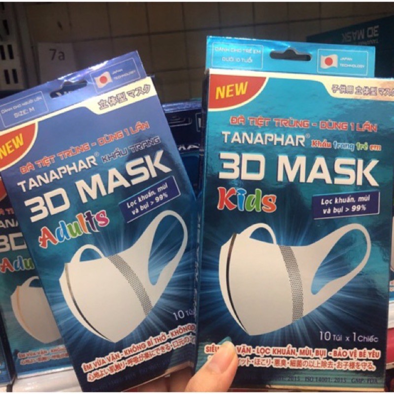 [HCM]Khẩu trang 3D Mask Adults - TANAPHAR - Người lớn