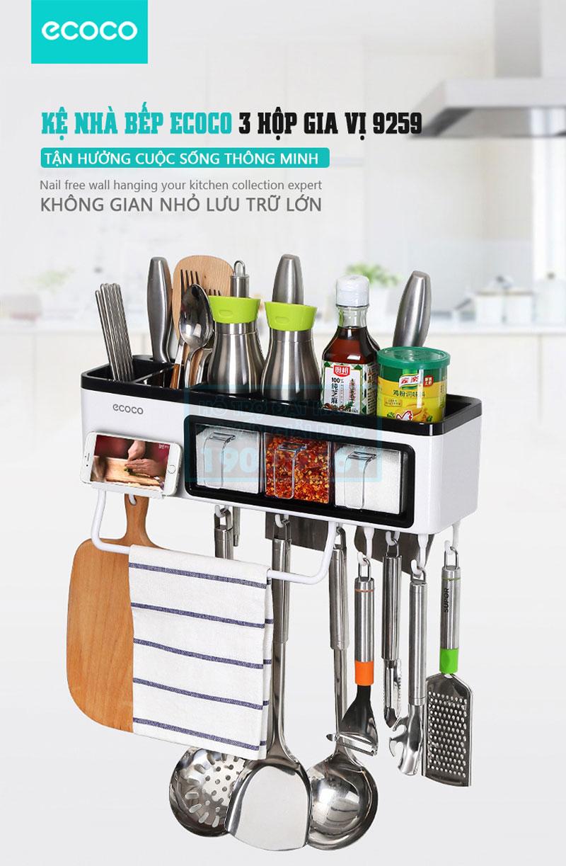 Kệ nhà bếp ECOCO 3 hộp gia vị 9259
