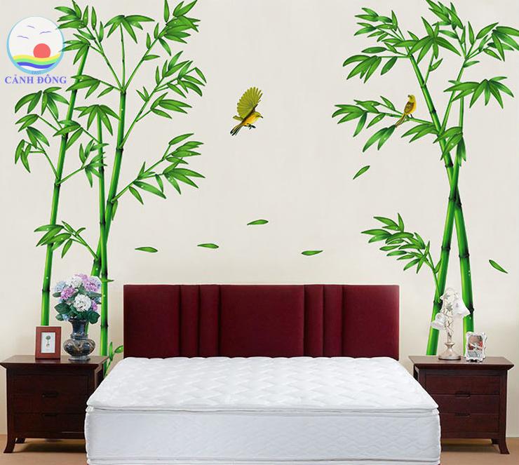[HCM]Giấy dán tường cây tre phong thủy