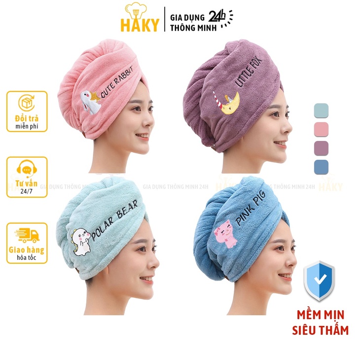 Khăn ủ tóc, sấy tóc nhanh khô thấm hút nước cực tốt