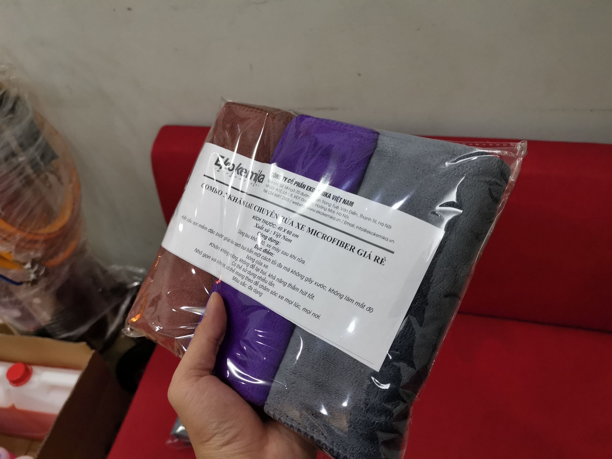 COMBO 3 KHĂN LAU CHUYÊN RỬA XE MICOFIBER 35X75