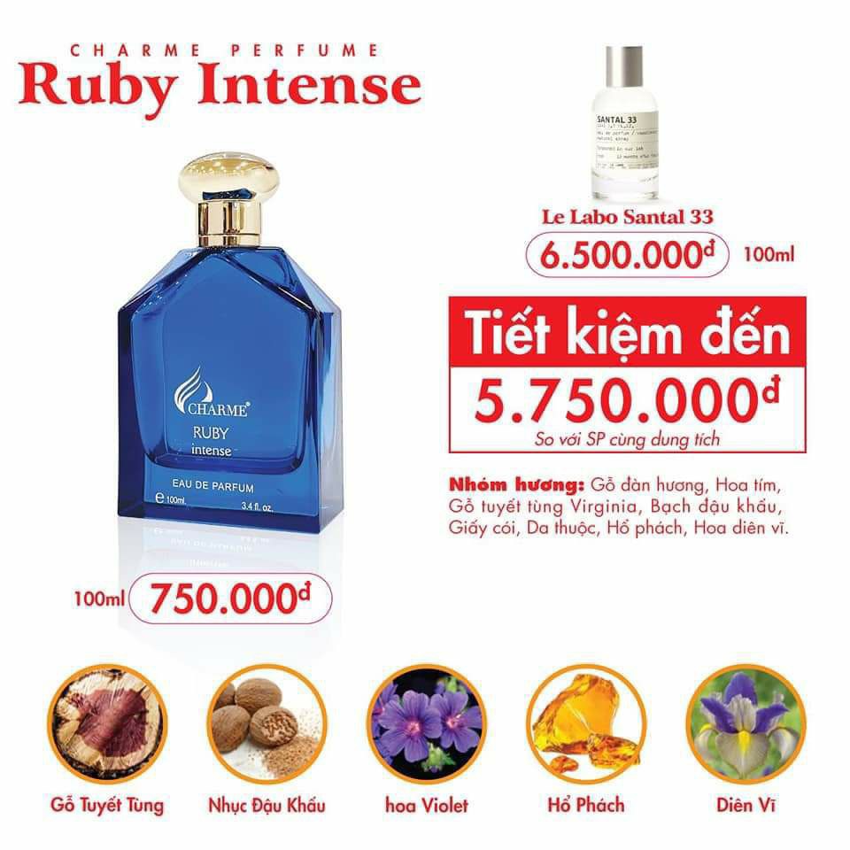 [HCM]Nước hoa nam ruby_intense 100ml