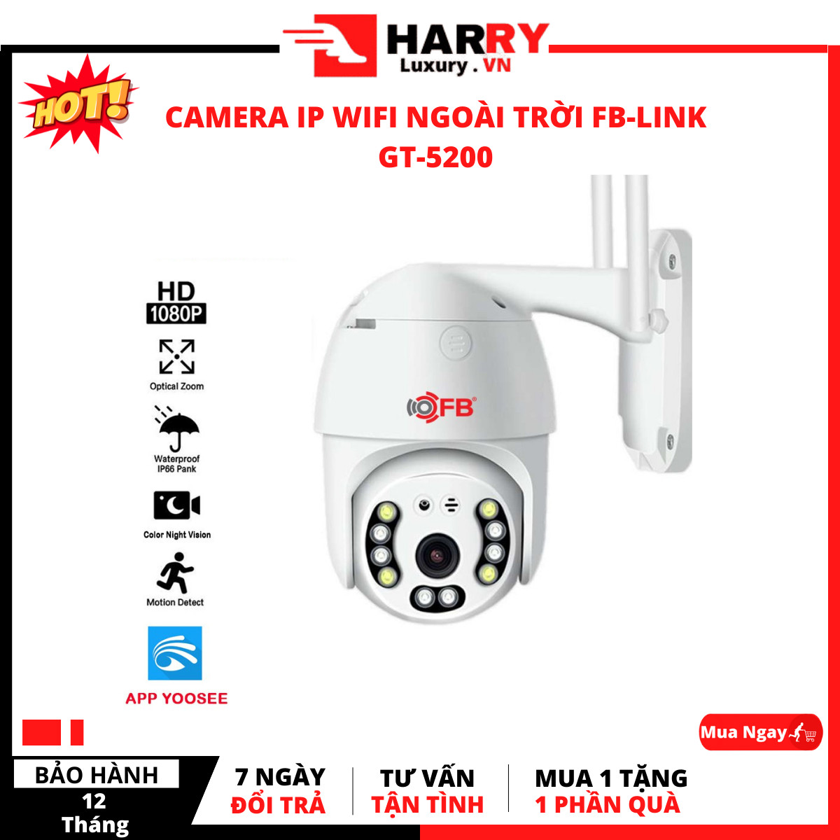 Camera IP Wifi Ngoài trời Yoosee PTZ D36 LED 3.0MPX _Xoay 360 Độ, Ban Đêm Có Màu Quan Sát Rõ Ngày Và Đêm FULL HD 1080p 3.0mpx Báo Động Chống Trộm - Chính Hãng camera . Bảo hành 1 năm