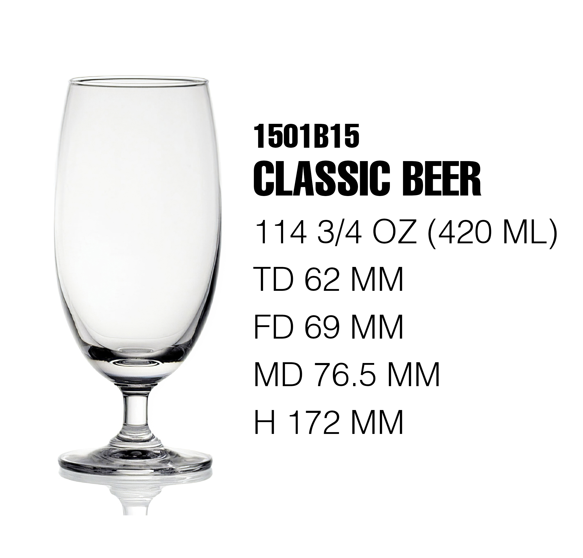 Bộ 6 Ly Thủy Tinh Classic Beer Ocean – 1501B15 – 420ml