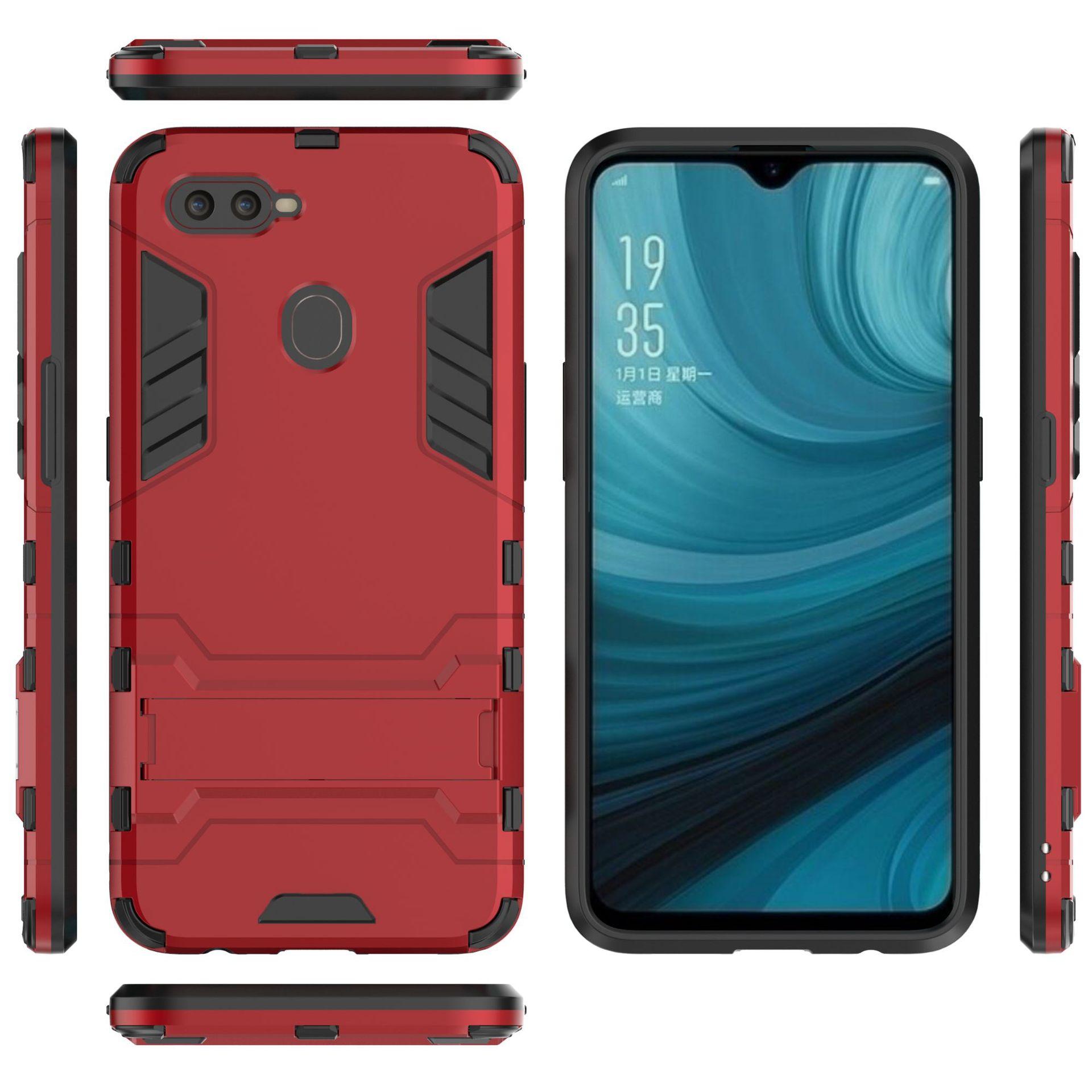 Ốp lưng chống sốc Iron Man cho OPPO A7 hai lớp bảo vệ máy, chân chống lưng tiện lợi