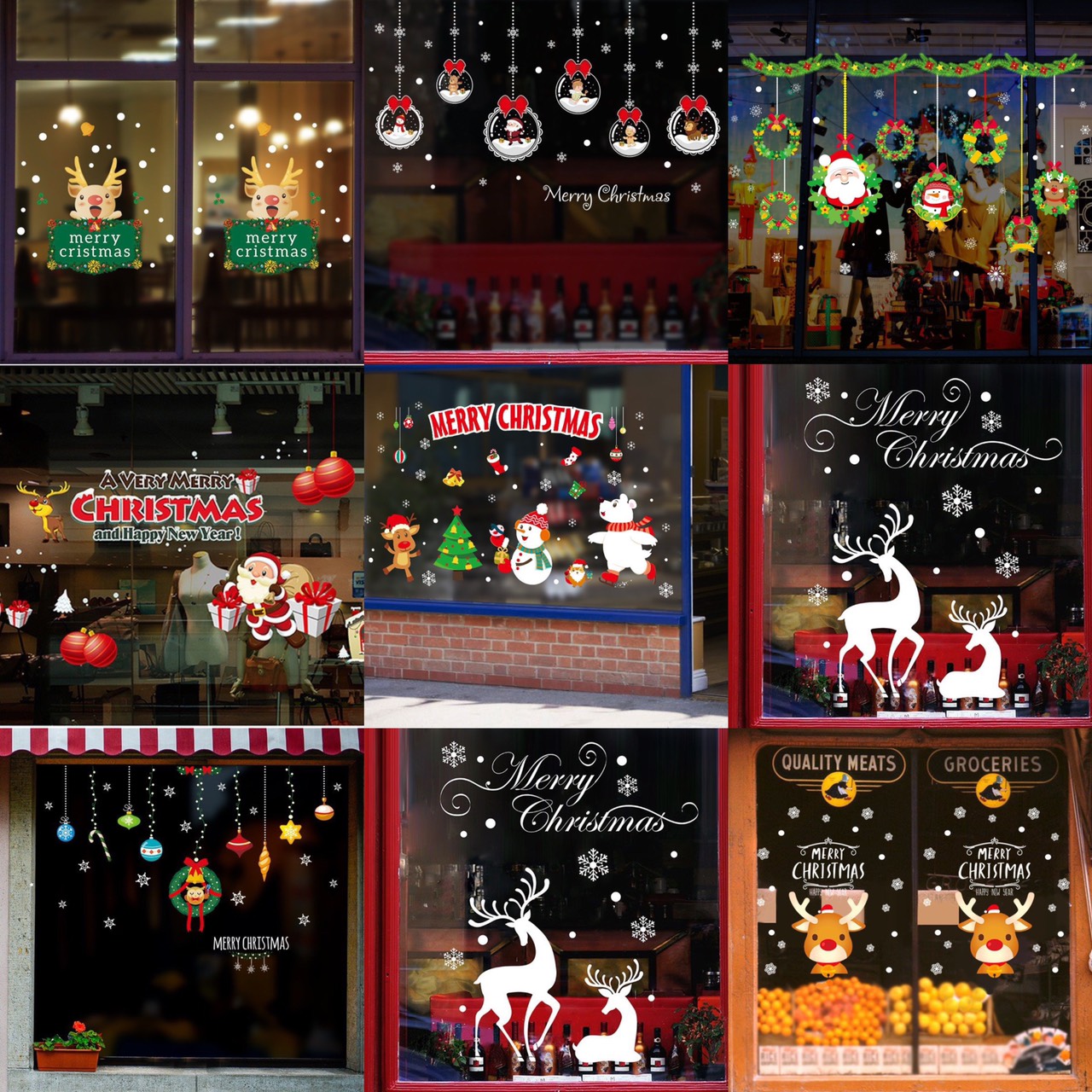 Decal Dán Kính Trang Trí Noel Giáng Sinh Vui Vẻ TD004