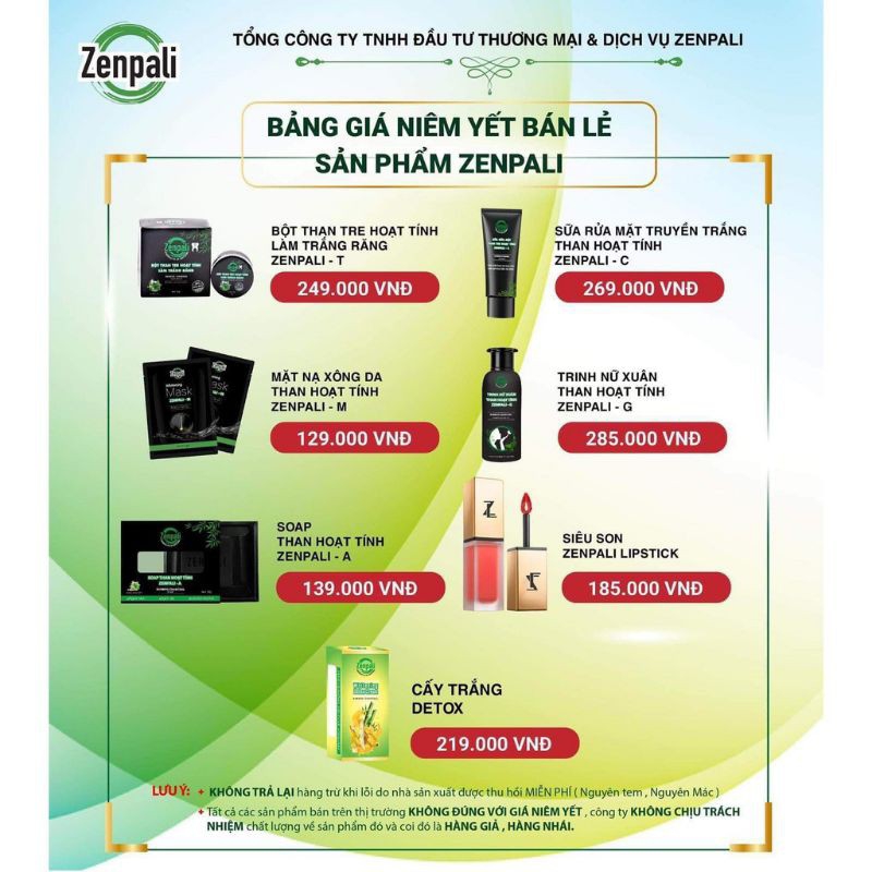 Sữa Rửa Mặt Than Tre Hoạt Tính Zenpali C [Chính Hãng]