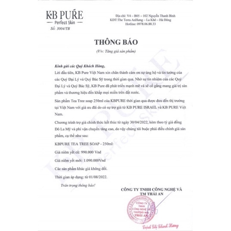 Sữa Rửa Mặt Tràm Trà KB PURE Tea Tree Soap
