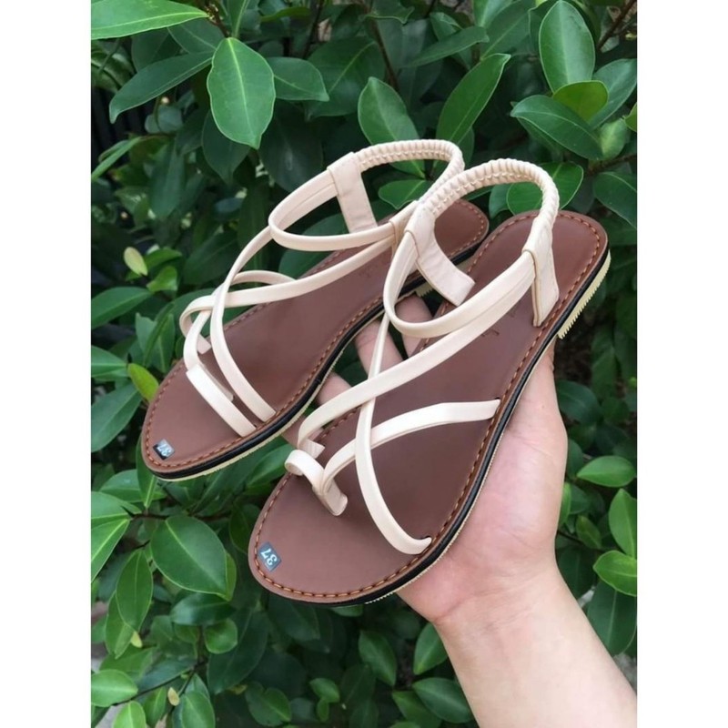 Sandal đế bệt quai mảnh dây da
