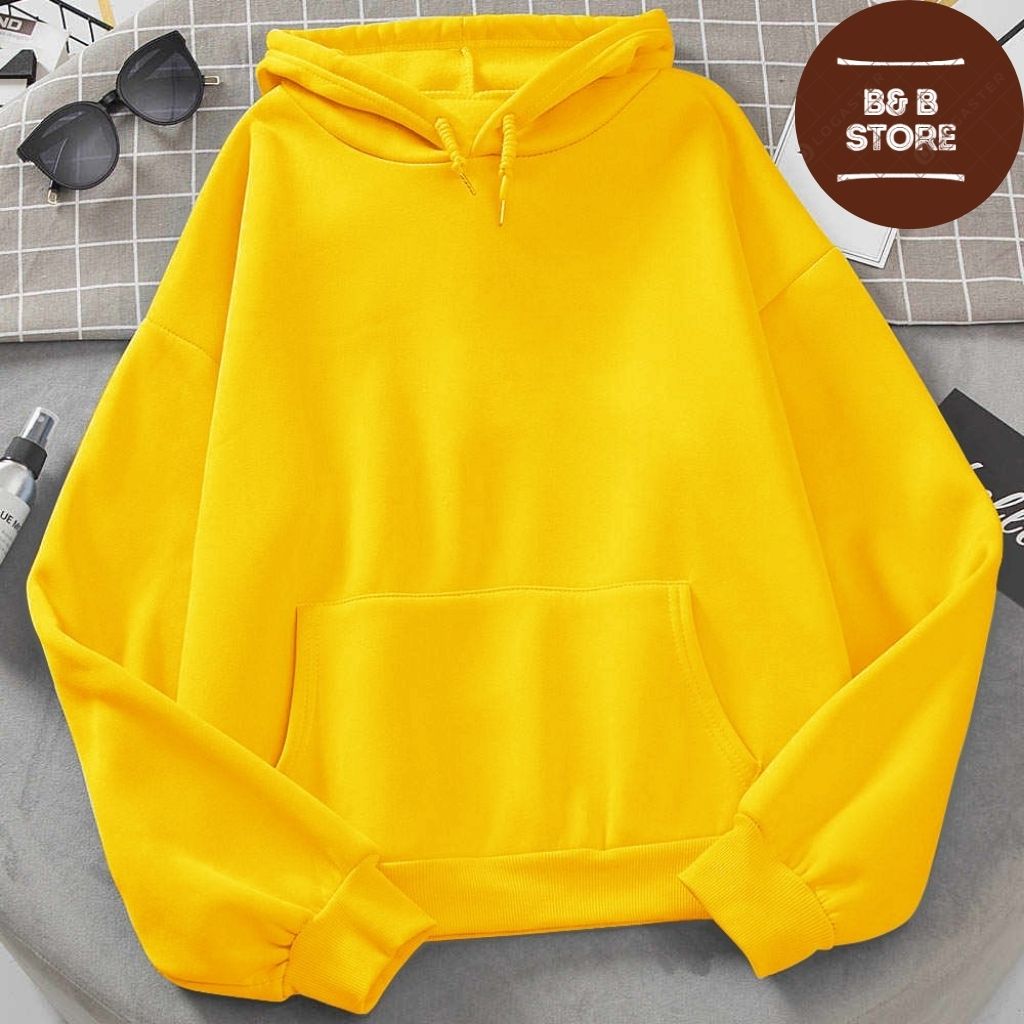 Áo khoác hoodie nỉ unisex màu trơn có nón áo khoác nỉ form rộng nam nữ nhiều màu